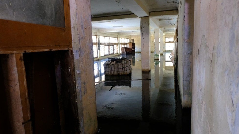Stagnant water on the ground floor
