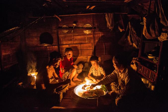 Family living along the Mekong